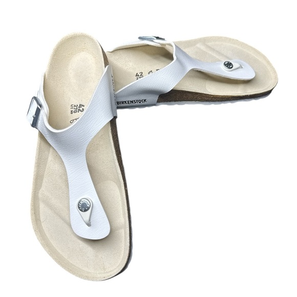 Birkenstock Gizeh White Birko-Flor Thong Sandals Size 42 (US 11-11.5) - Picture 2 of 7